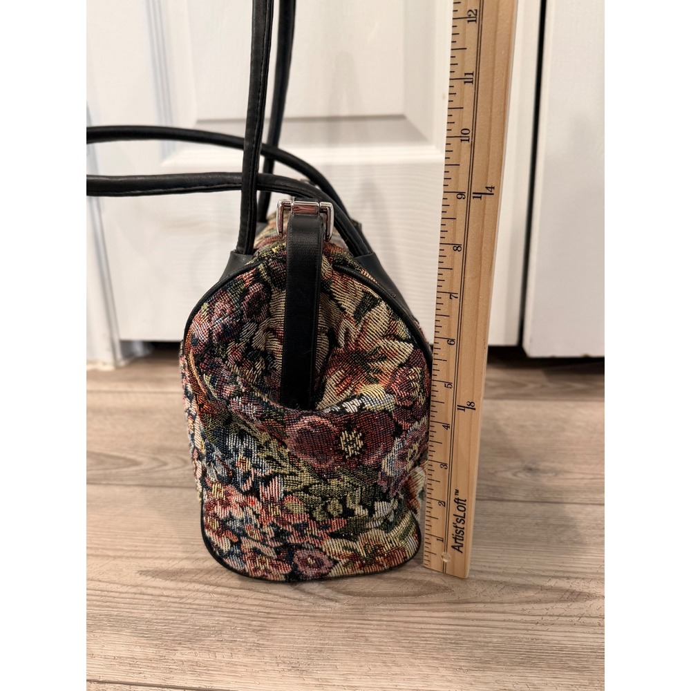 Vintage Floral Tapestry Comeco Bag Kiss Lock Satchel Upholstery Multi-Color - Picture 5 of 11